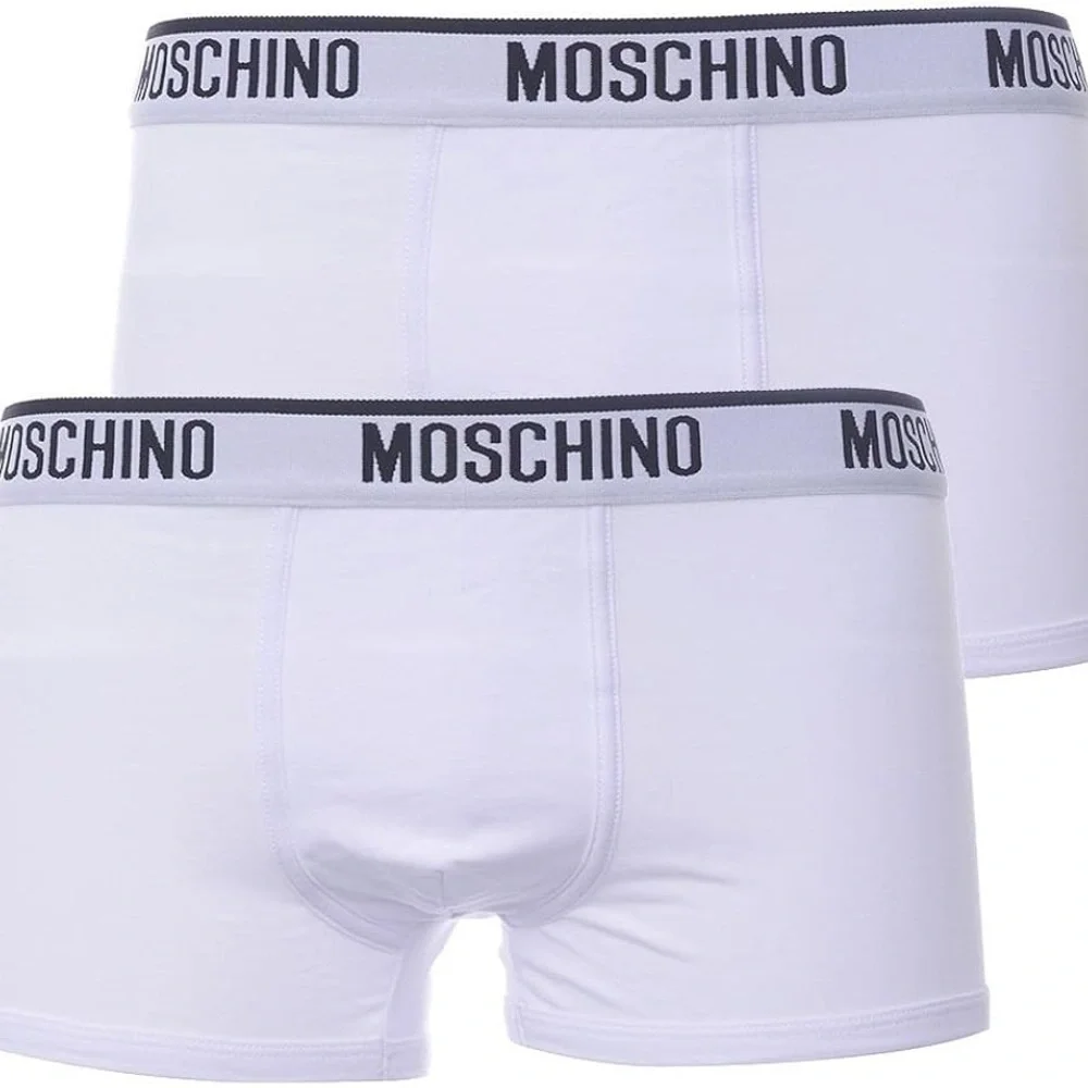 NWT Moschino Men’s Boxer Underwear in white w/ black letters
